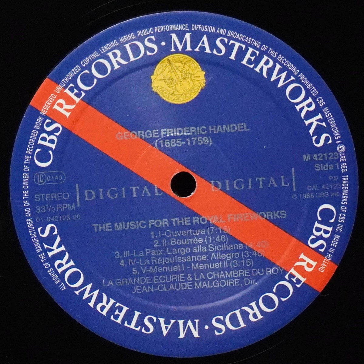 LP Jean-Claude Malgoire — Handel: Music For The Royal Fireworks / Concerto A Due Cori No. 2 фото 2