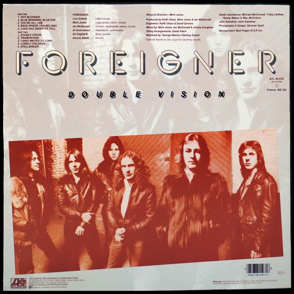 LP Foreigner — Double Vision фото 2