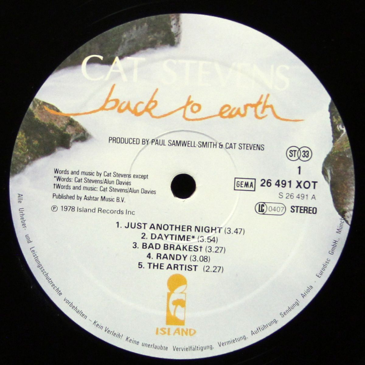 LP Cat Stevens — Back To Earth фото 3