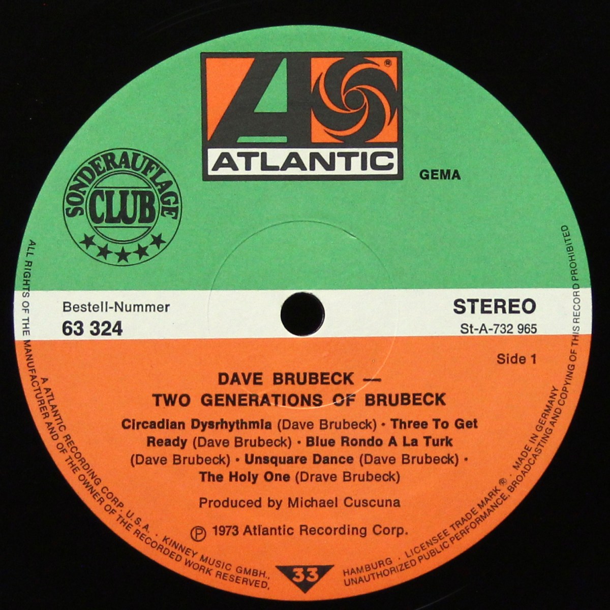 LP Dave Brubeck — Two Generations Of Brubeck (клубное издание) фото 2