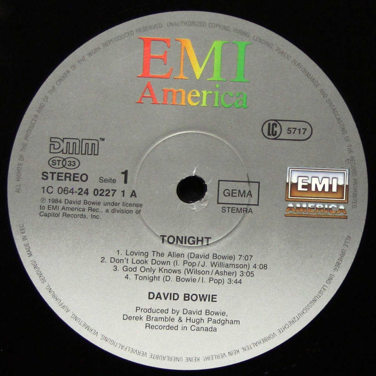 LP David Bowie — Tonight фото 3