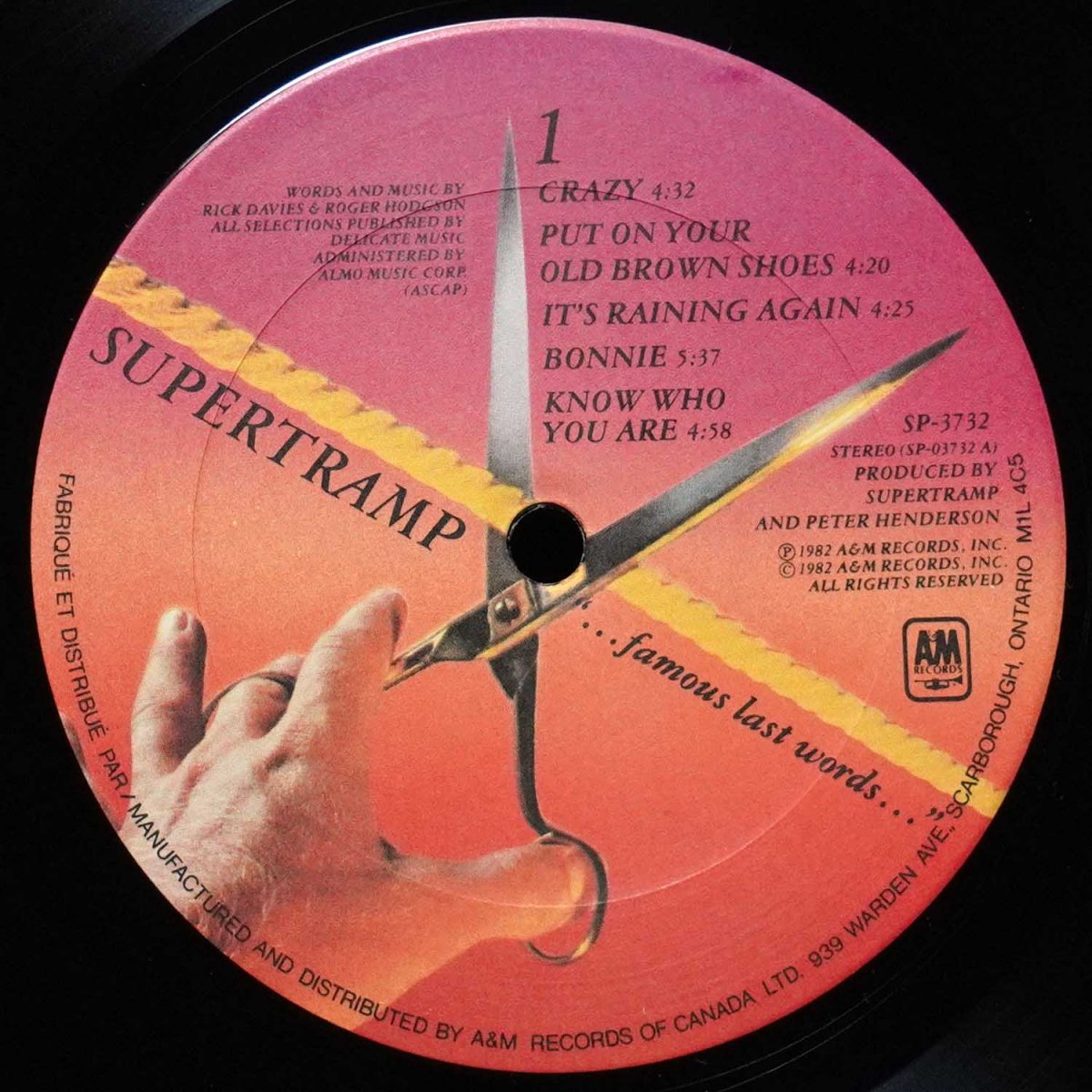 LP Supertramp — Famous Last Words фото 3