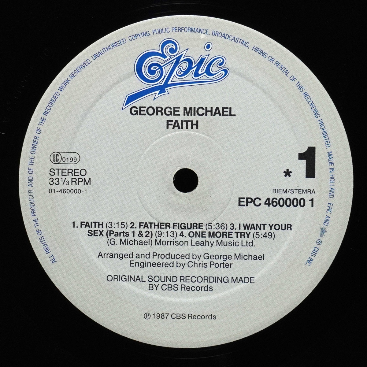 LP George Michael — Faith фото 3