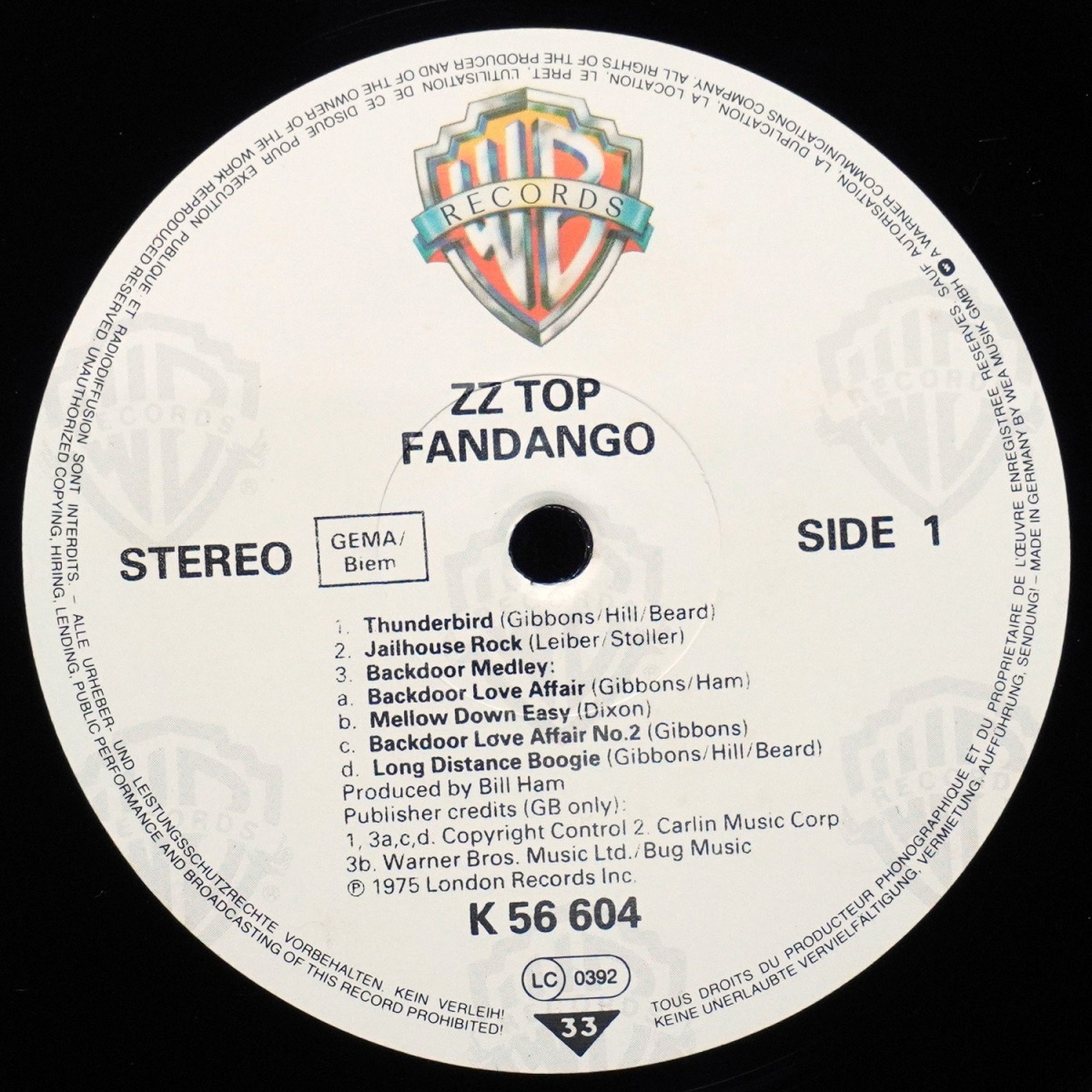 LP ZZ Top — Fandango! фото 2