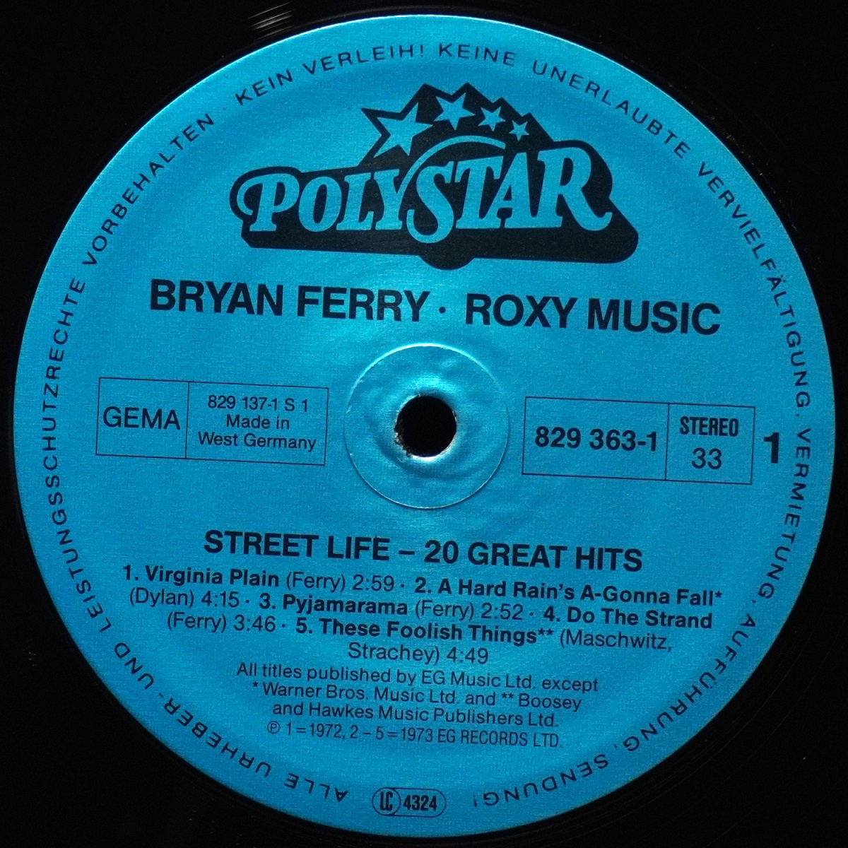 LP Roxy Music — Street Life - 20 Great Hits (2LP) фото 3