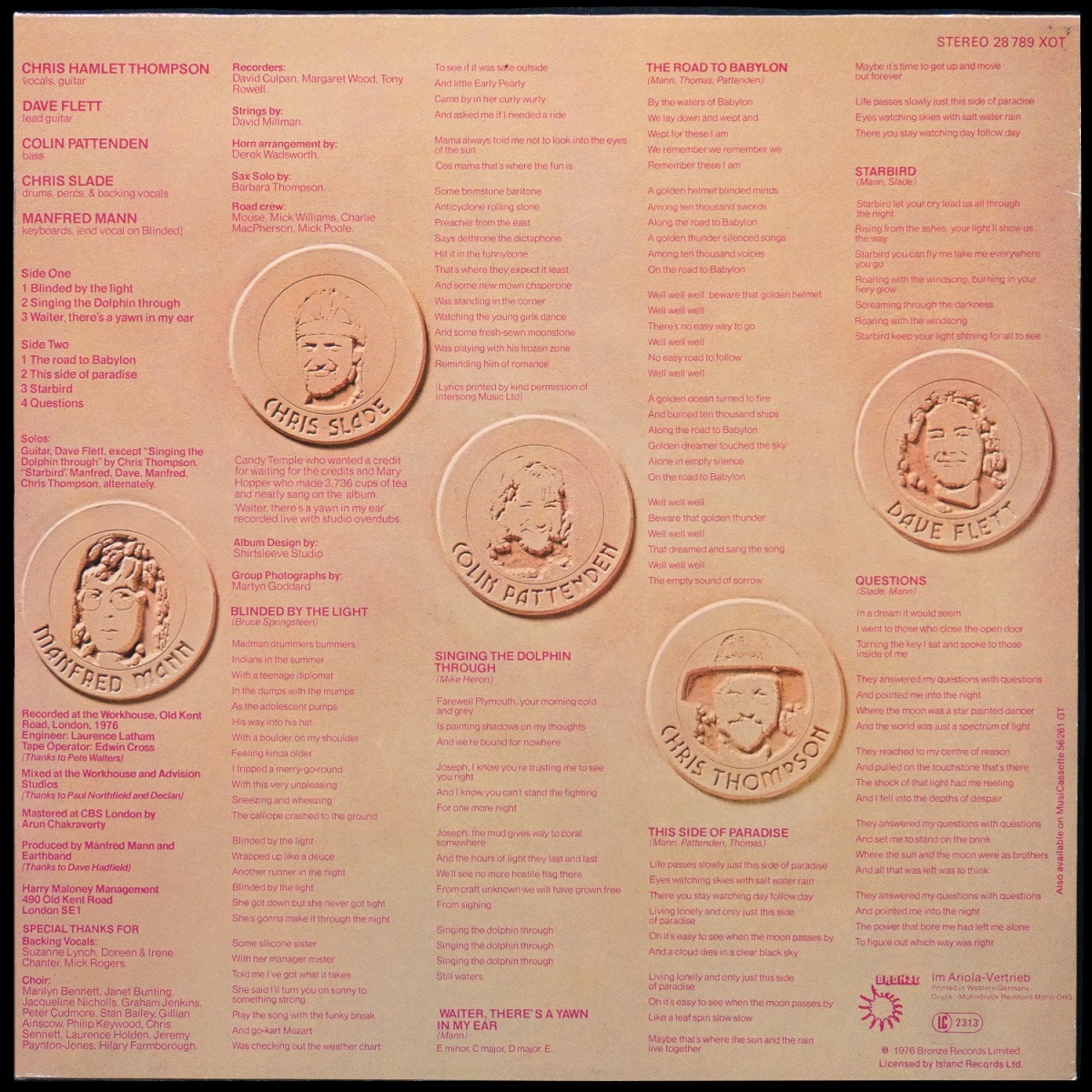 LP Manfred Mann's Earth Band — Roaring Silence фото 2