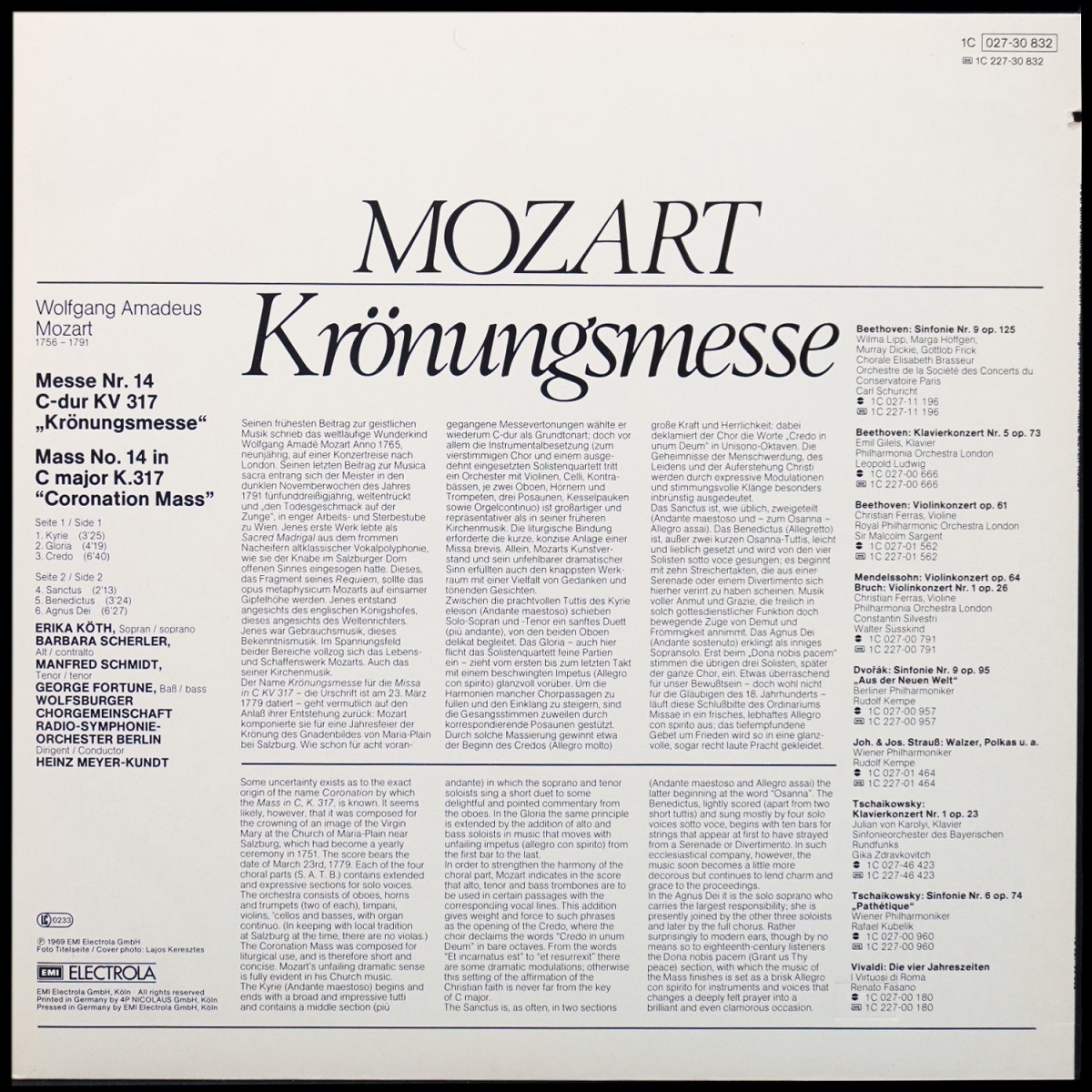 LP Heinz Meyer-Kundt — Mozart: Kronungsmesse фото 2