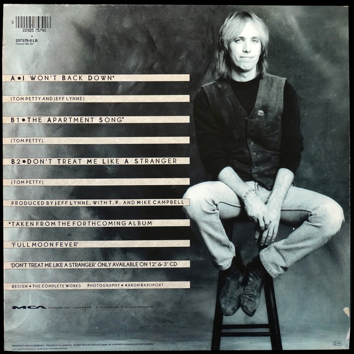 LP Tom Petty — I Won't Back Down (макси сингл) фото 2