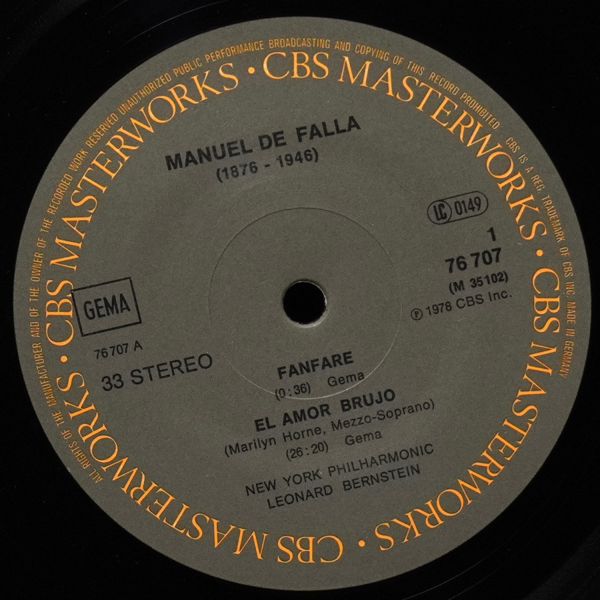 LP Maurice Ravel — Sheherazade / El Amor Brujo, Fanfare фото 2