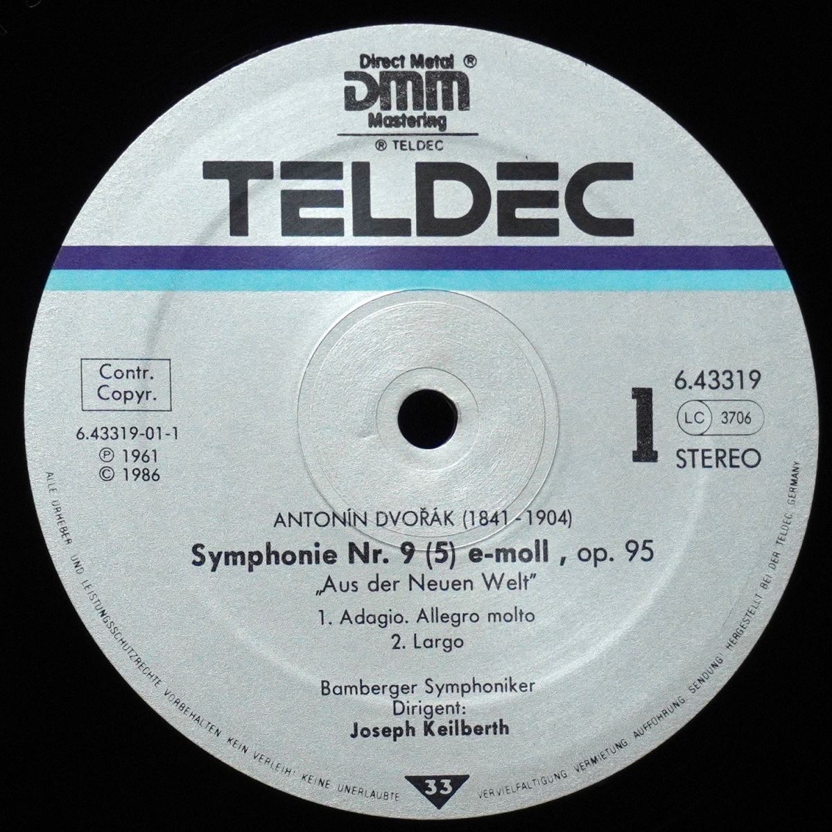 LP Joseph Keilberth — Dvorak: Aus Der Neuen Welt / Karneval-Ouvertüre фото 2