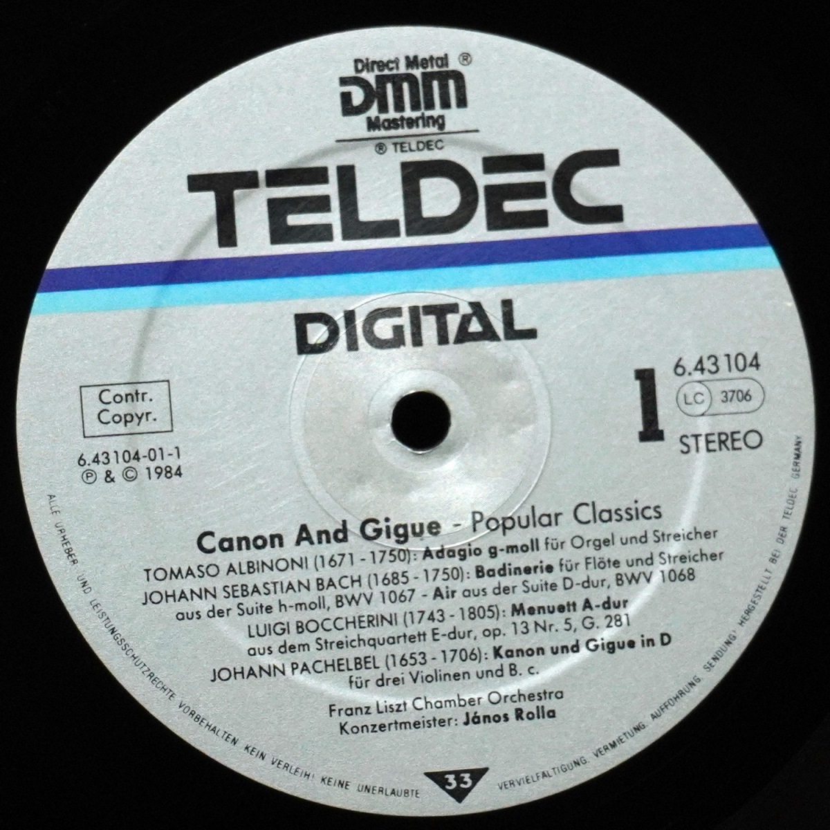 LP Janos Rolla — Canon And Gigue - Popular Classics фото 2