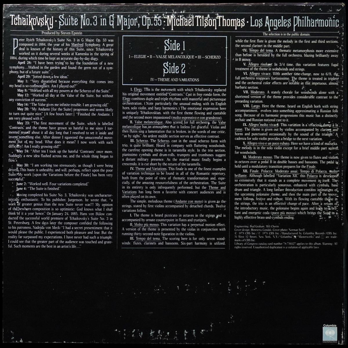 LP Michael Tilson Thomas — Tchaikovsky: Suite No. 3, Op. 55 фото 2