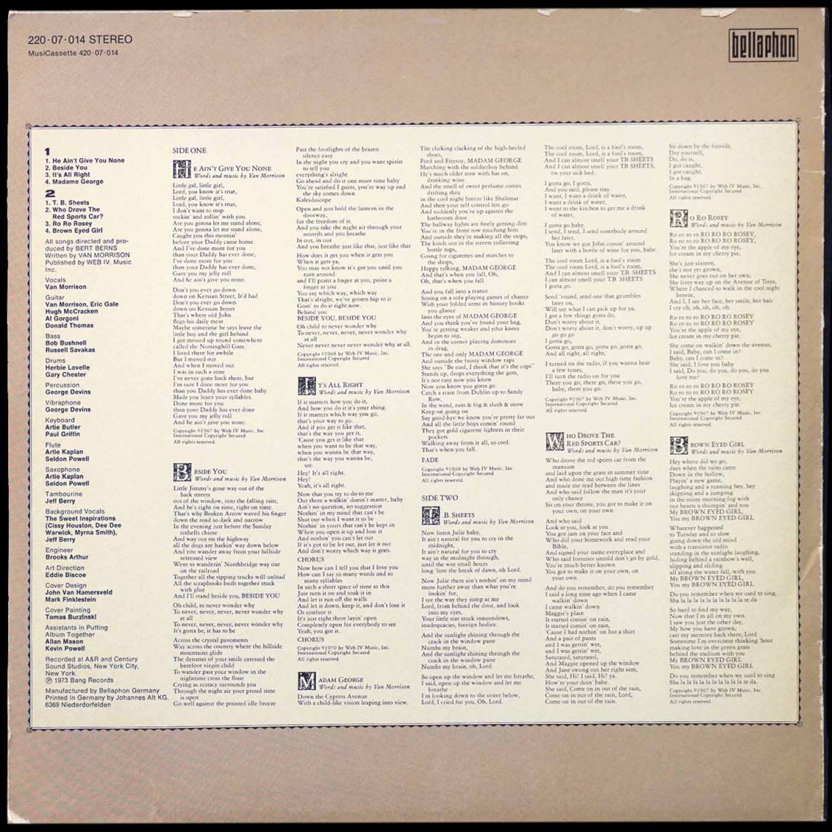 LP Van Morrison — T.B. Sheets фото 3