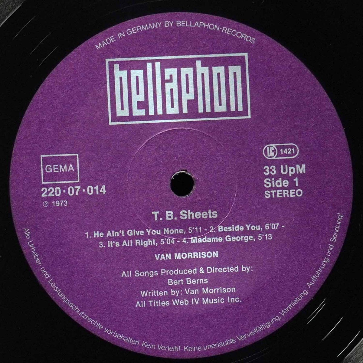 LP Van Morrison — T.B. Sheets фото 2