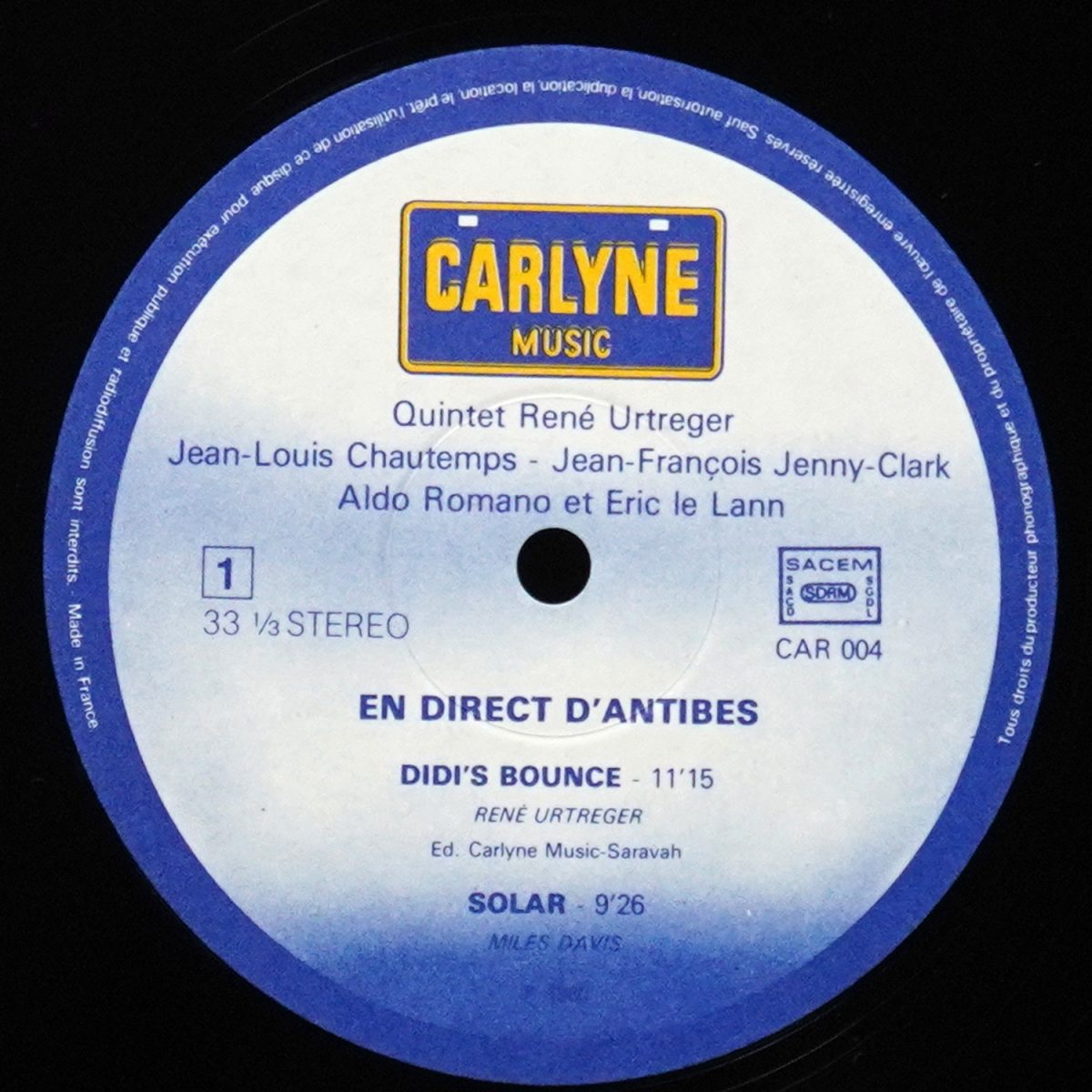 LP Quintet Rene Urtreger — En Direct D'Antibes фото 3