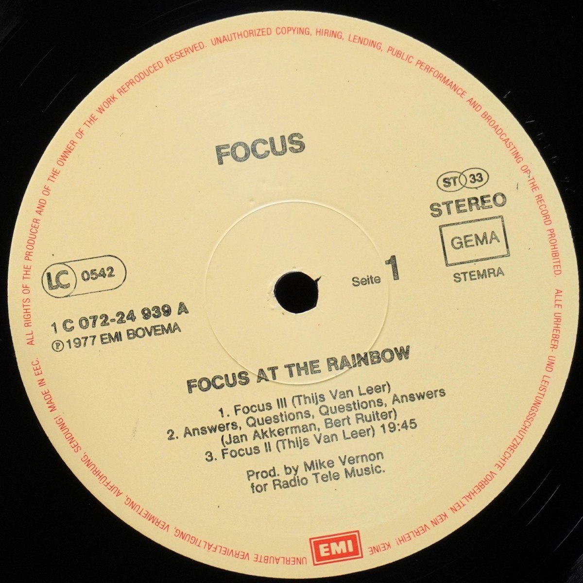 LP Focus — Focus At The Rainbow фото 2