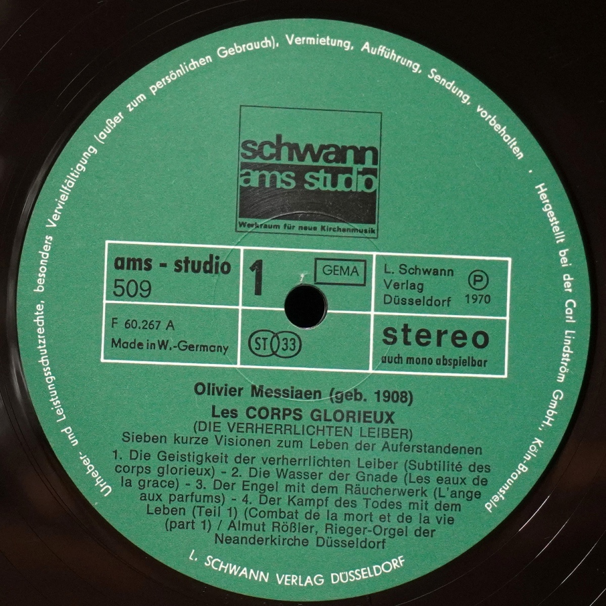 LP Almut Rossler — O. Messiaen: Les Corps Glorieux фото 2