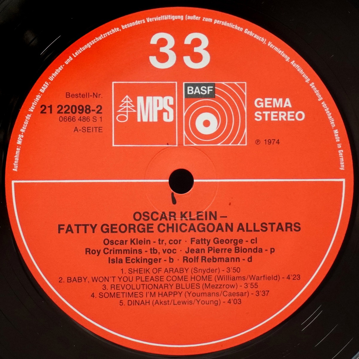 LP Oscar Klein — Chicagoan All Stars фото 2