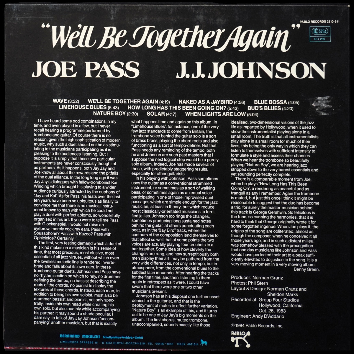 LP Joe Pass — We'll Be Together Again фото 2