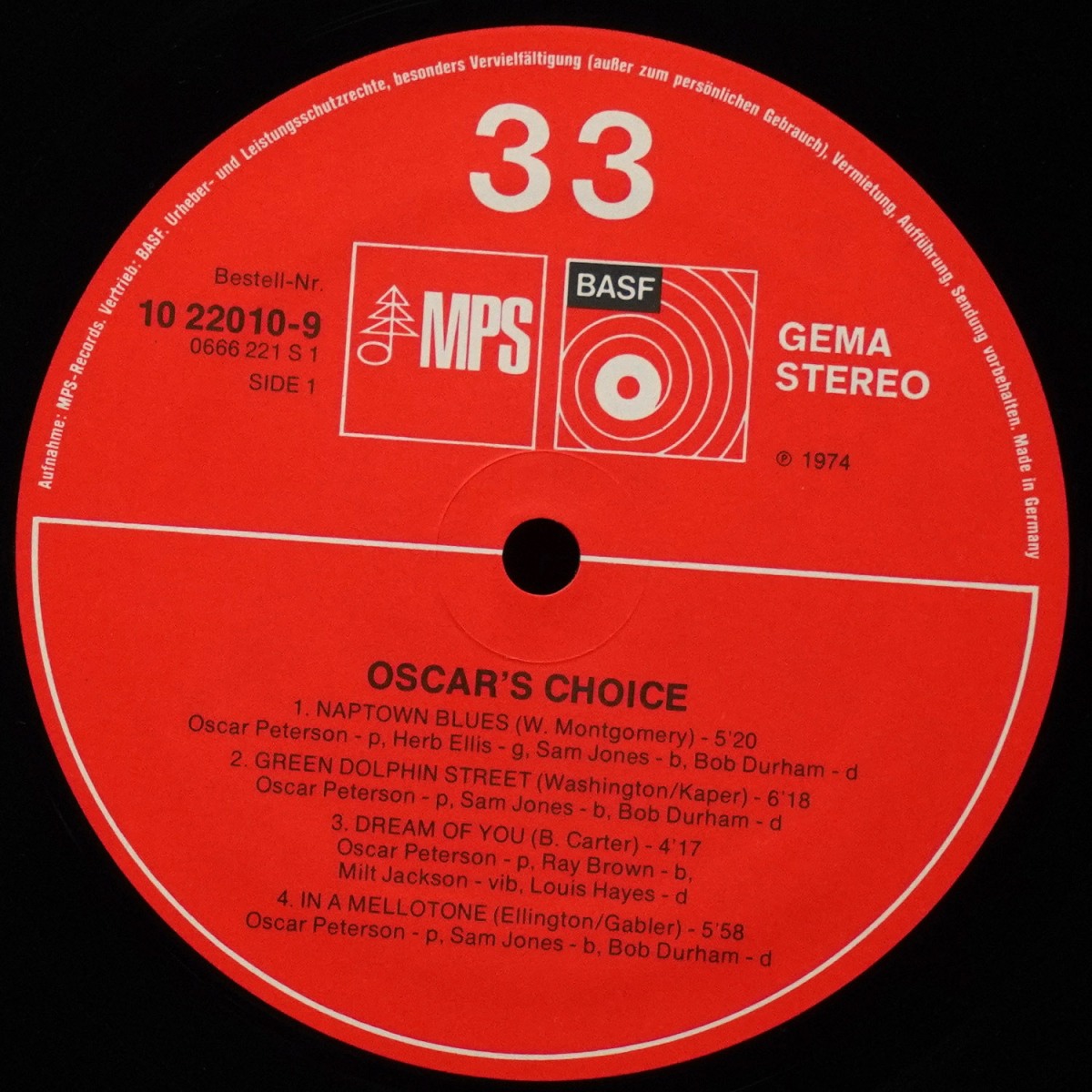 LP Oscar Peterson — Oscar's Choice фото 3