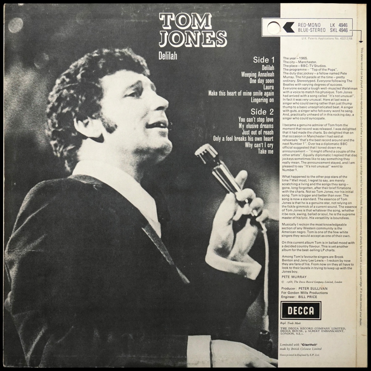 LP Tom Jones — Delilah фото 2