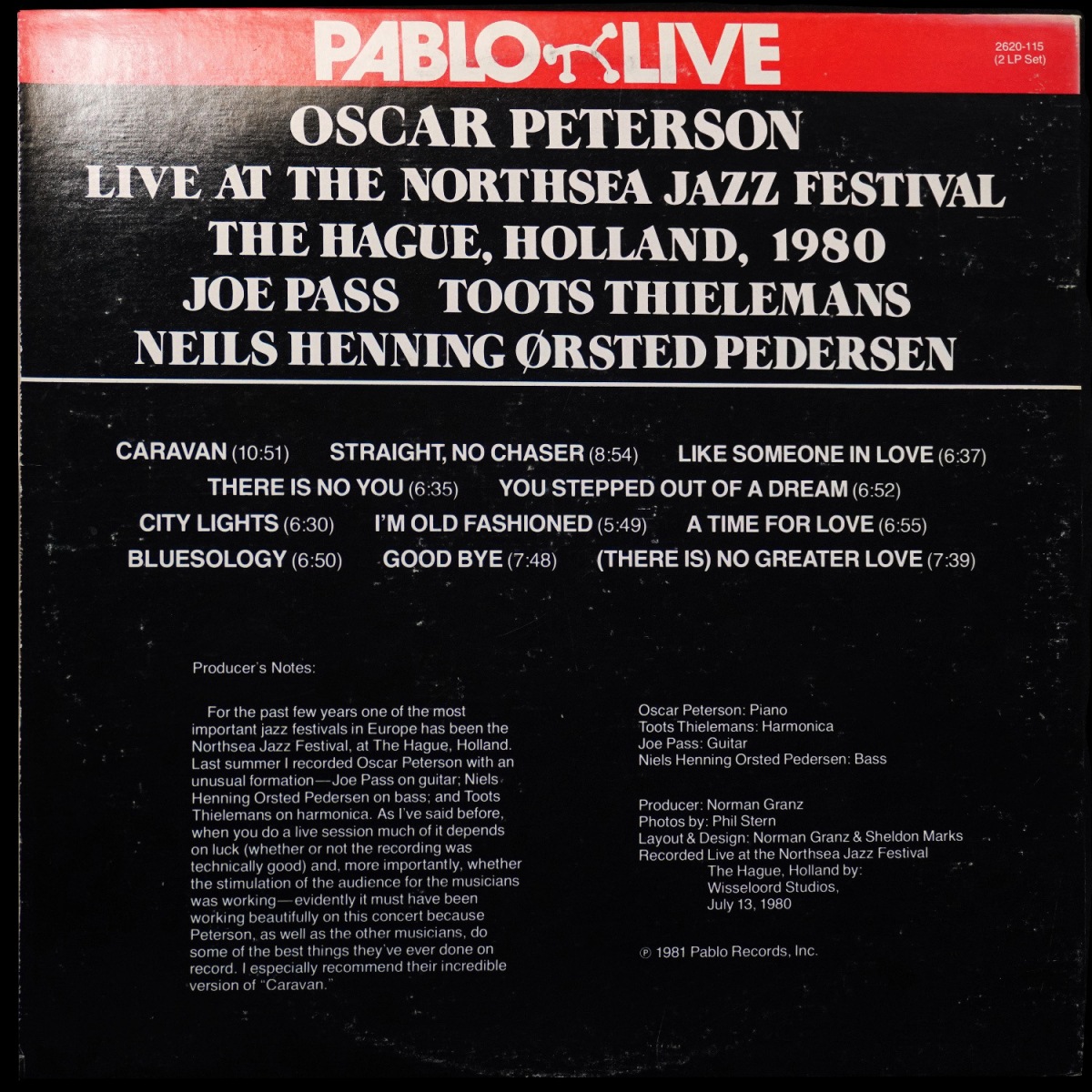 LP Oscar Peterson — Live At The Northsea Jazz Festival, The Hague, Holland, 1980 (2LP) фото 3