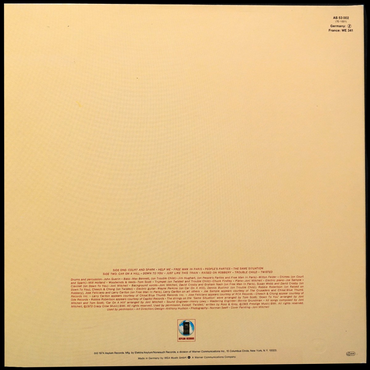 LP Joni Mitchell — Court And Spark фото 2