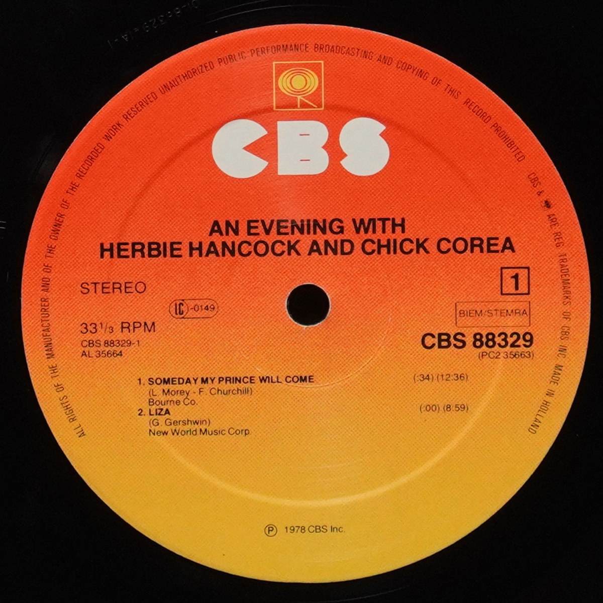 LP Herbie Hancock — An Evening With Herbie Hancock & Chick Corea In Concert (2LP) фото 3