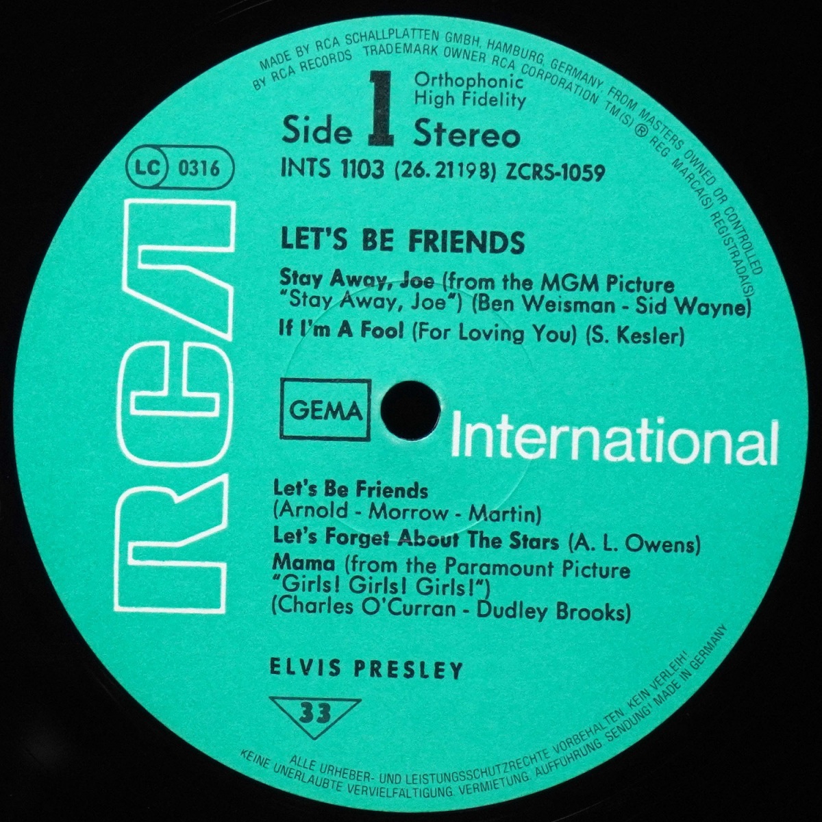 LP Elvis Presley — Let's Be Friends фото 2