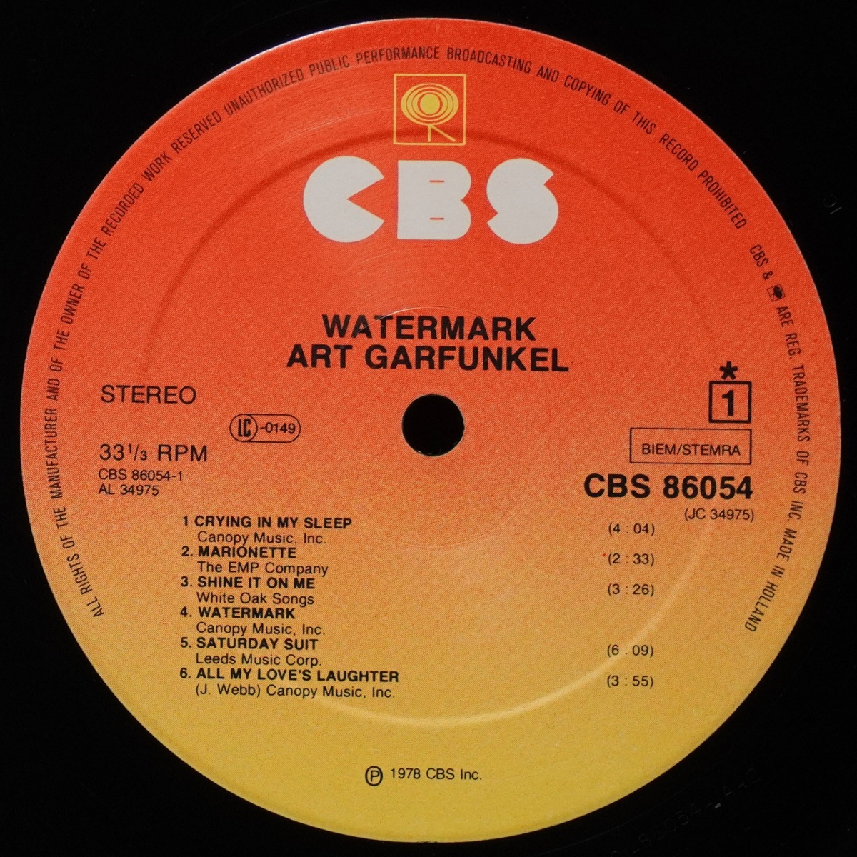 LP Art Garfunkel — Watermark фото 2