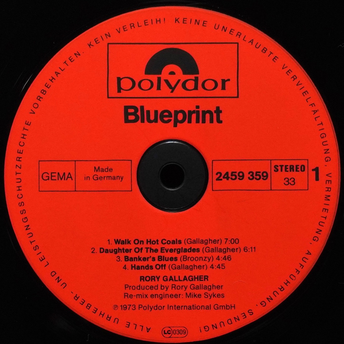 LP Rory Gallagher — Blueprint фото 2