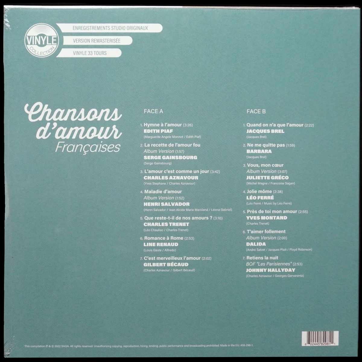 LP V/A — Chansons D'amour Francaises фото 2