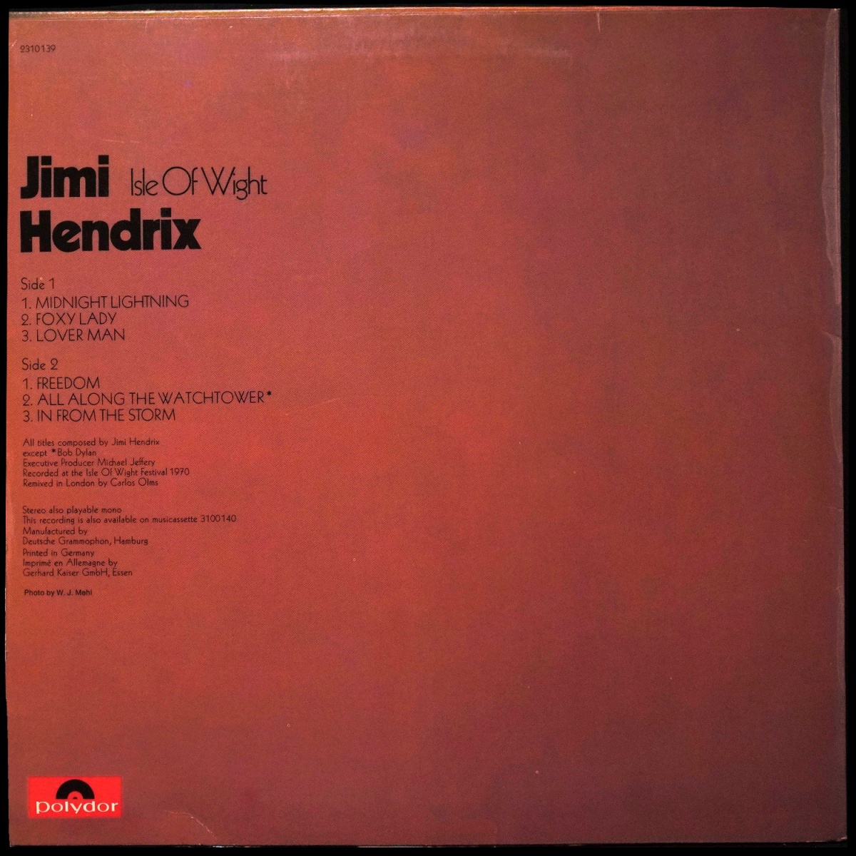 LP Jimi Hendrix — Isle Of Wight фото 2