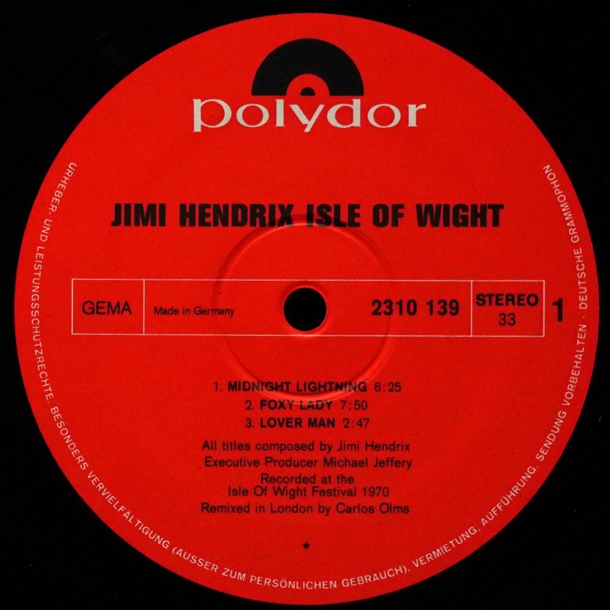 LP Jimi Hendrix — Isle Of Wight фото 3