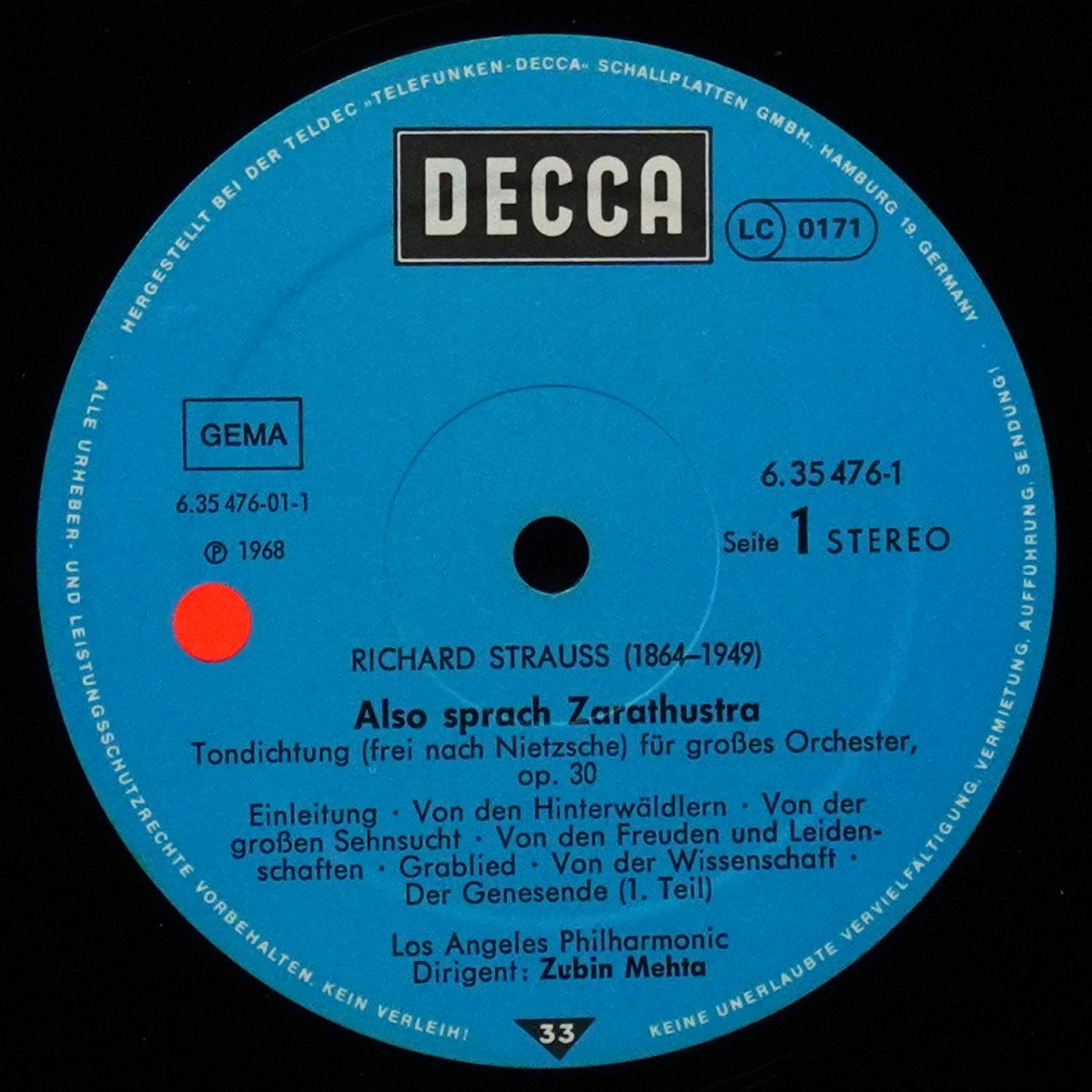LP Zubin Mehta — Strauss: Also Sprach Zarathustra (5LP Box-set) фото 3