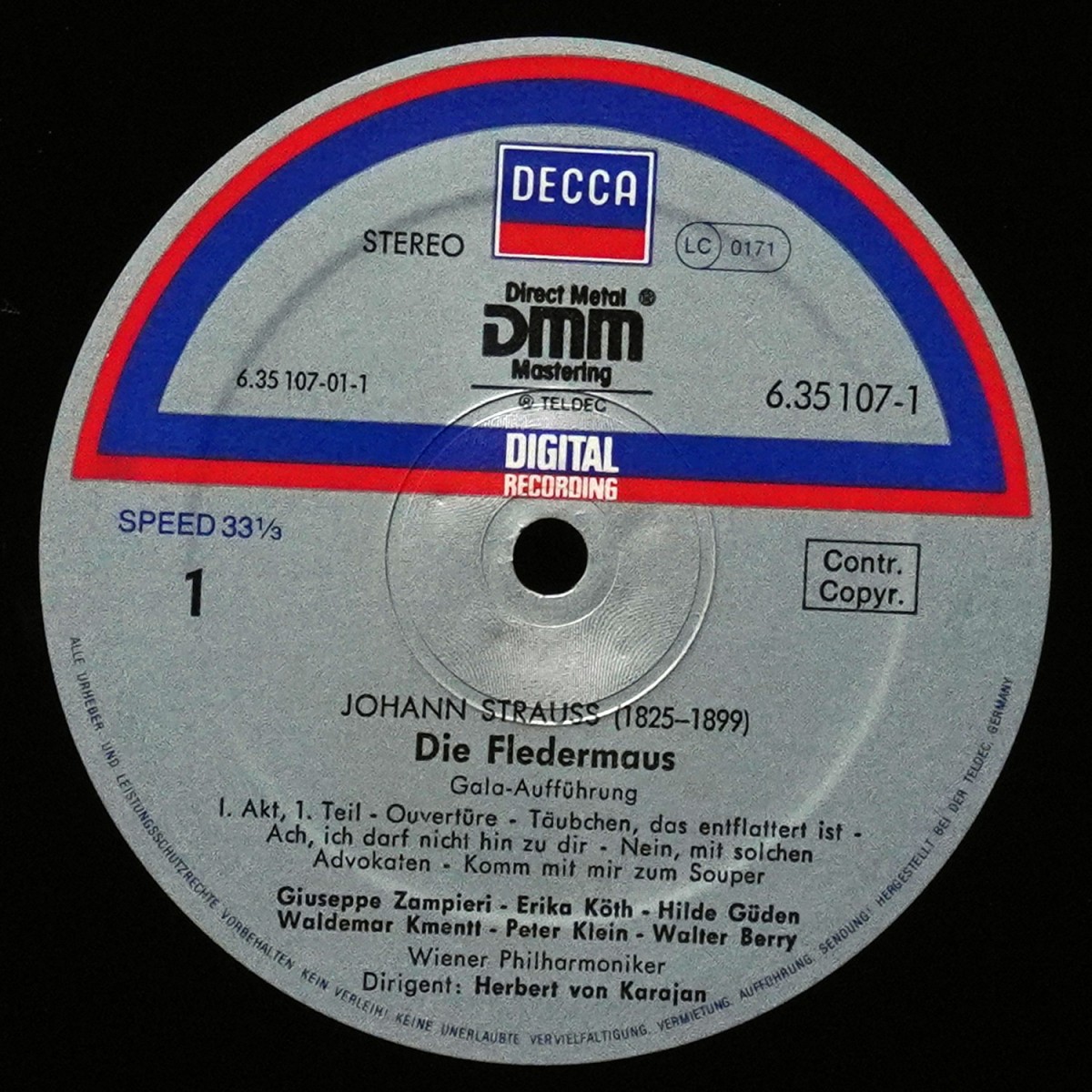 LP Herbert Von Karajan — Strauss: Die Fledermaus (Ein Gala-Abend) (3LP Box, буклет) фото 2