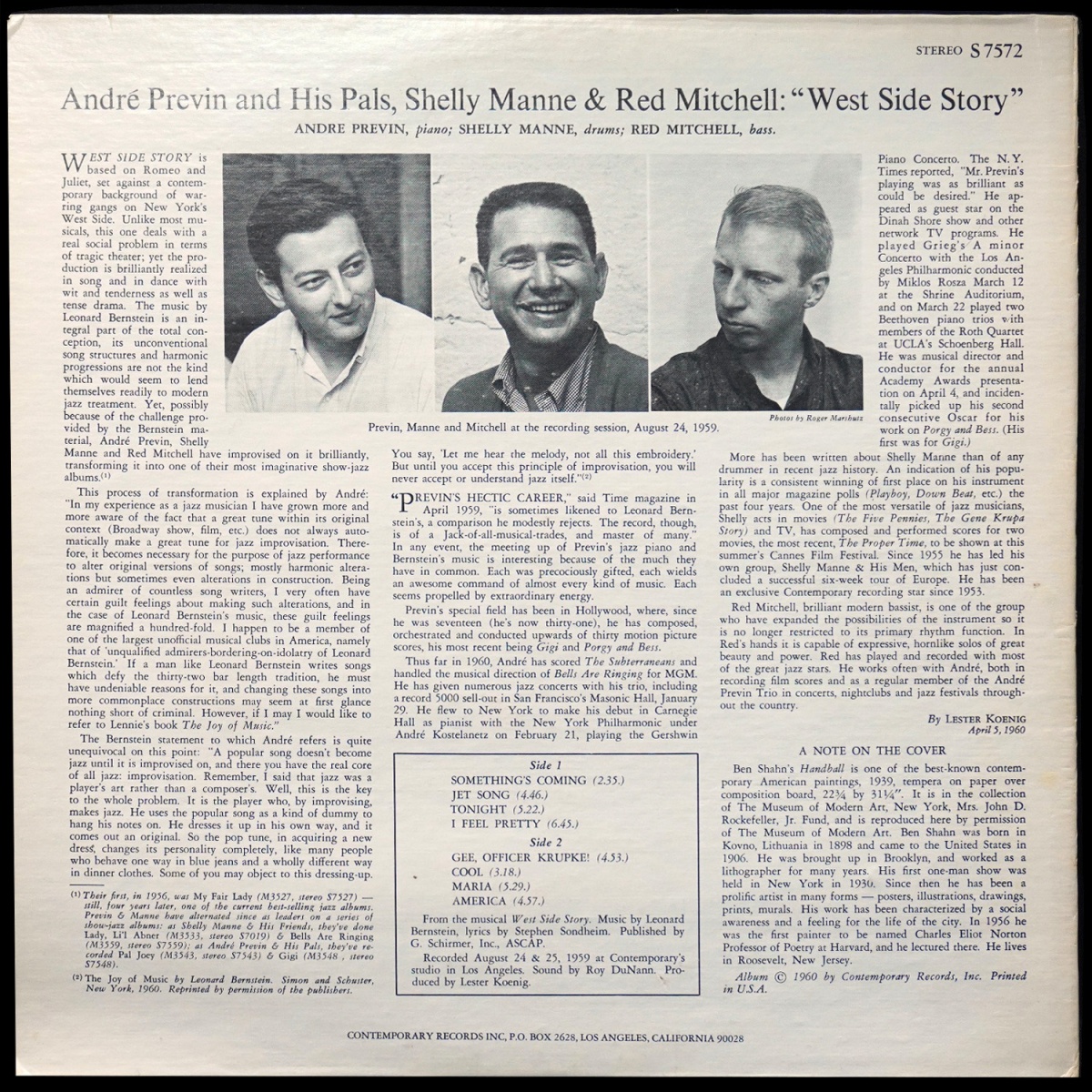 LP Andre Previn — West Side Story фото 2