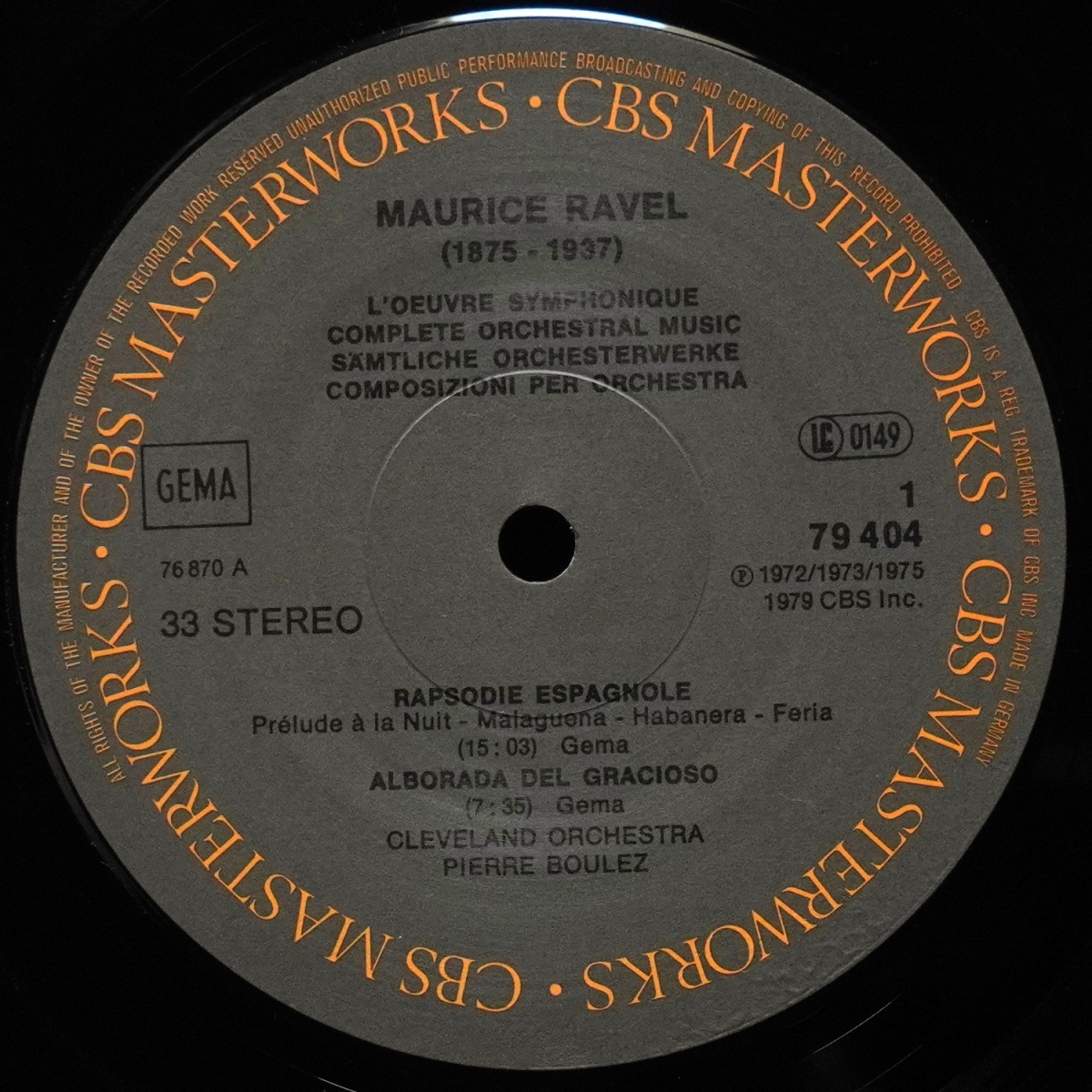 LP Maurice Ravel — Orchestral Works • L'Oeuvre Symphonique • Orchestermusik • Composizioni Per Orchestra (4LP, буклет) фото 3