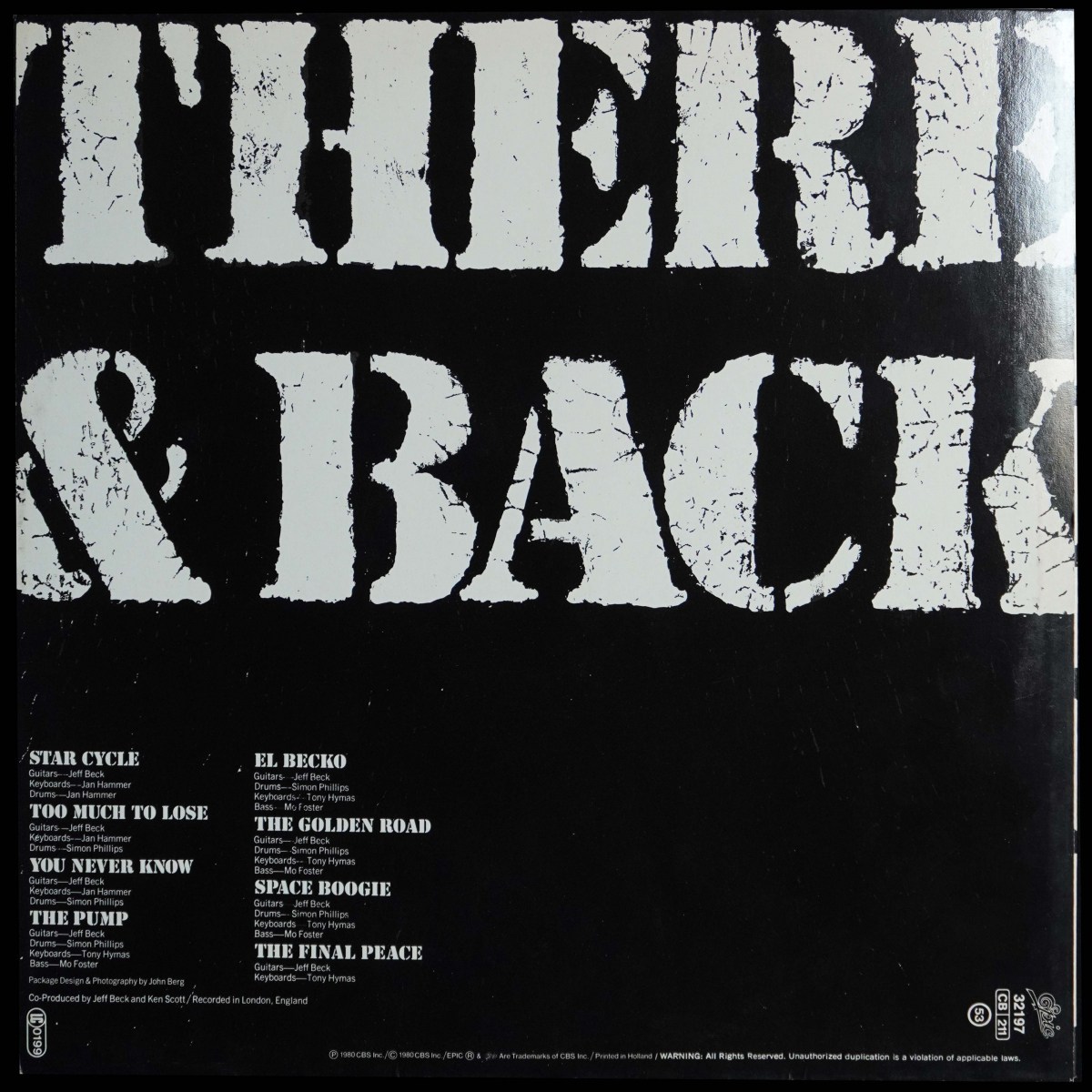 LP Jeff Beck — There And Back фото 2