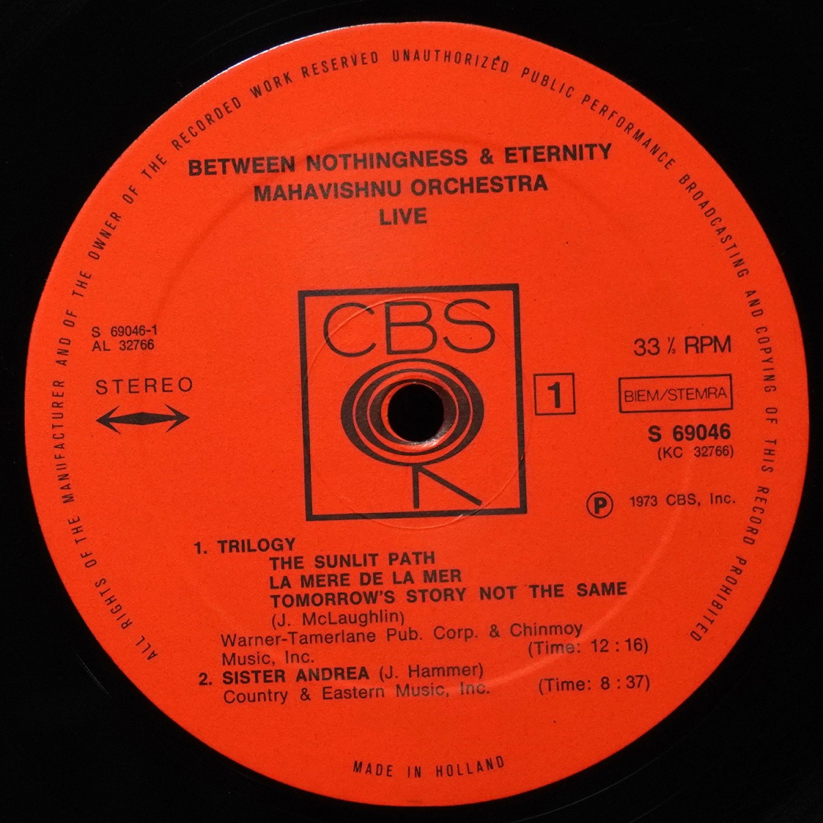 LP Mahavishnu Orchestra — Between Nothingness & Eternity фото 3