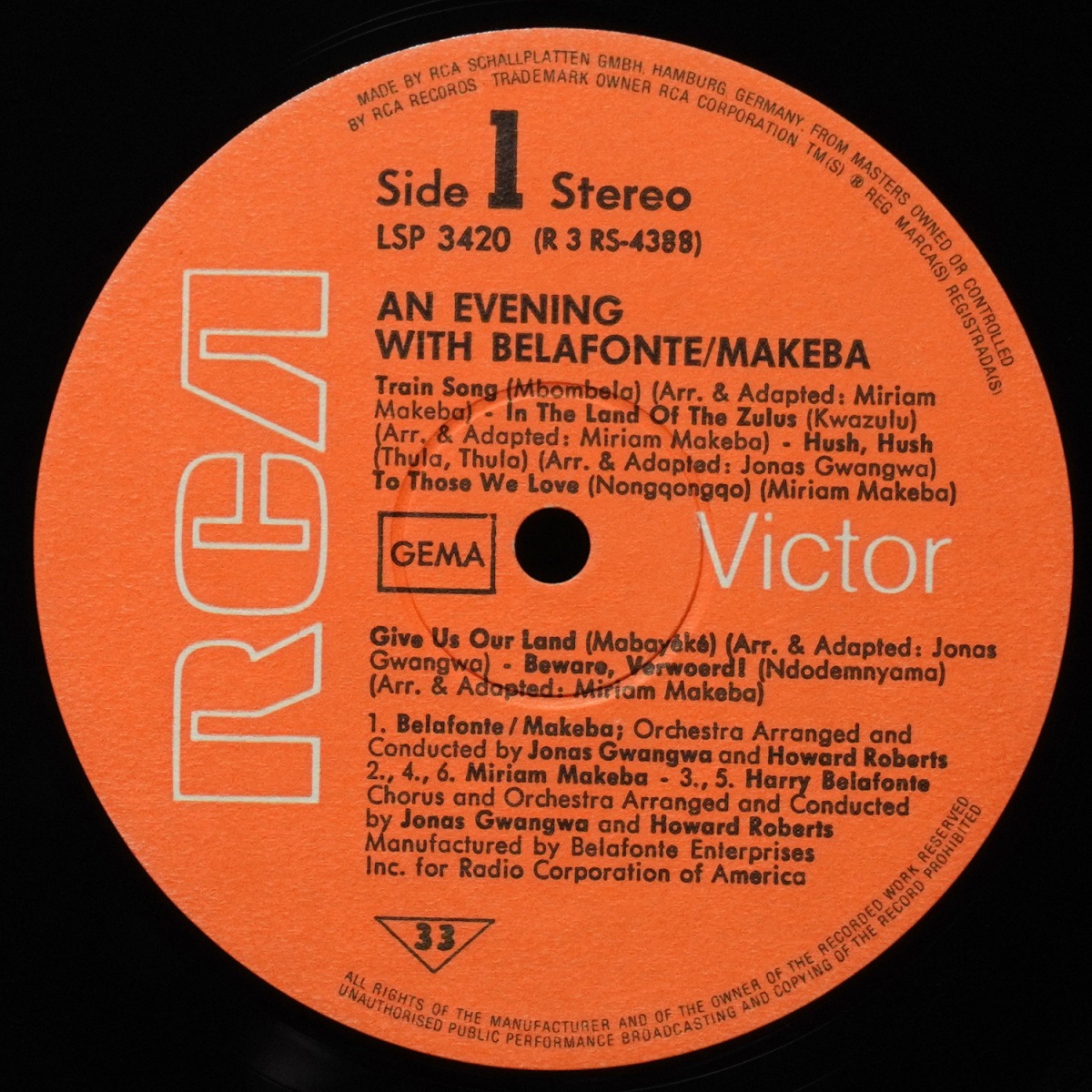 LP Harry Belafonte — An Evening With Belafonte/Makeba фото 2