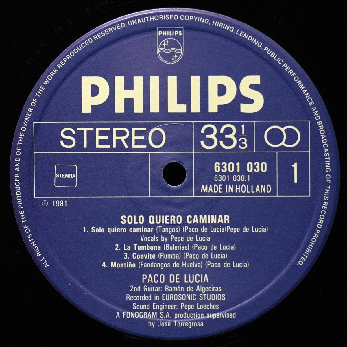 LP Paco De Lucia — Solo Quiero Caminar фото 2