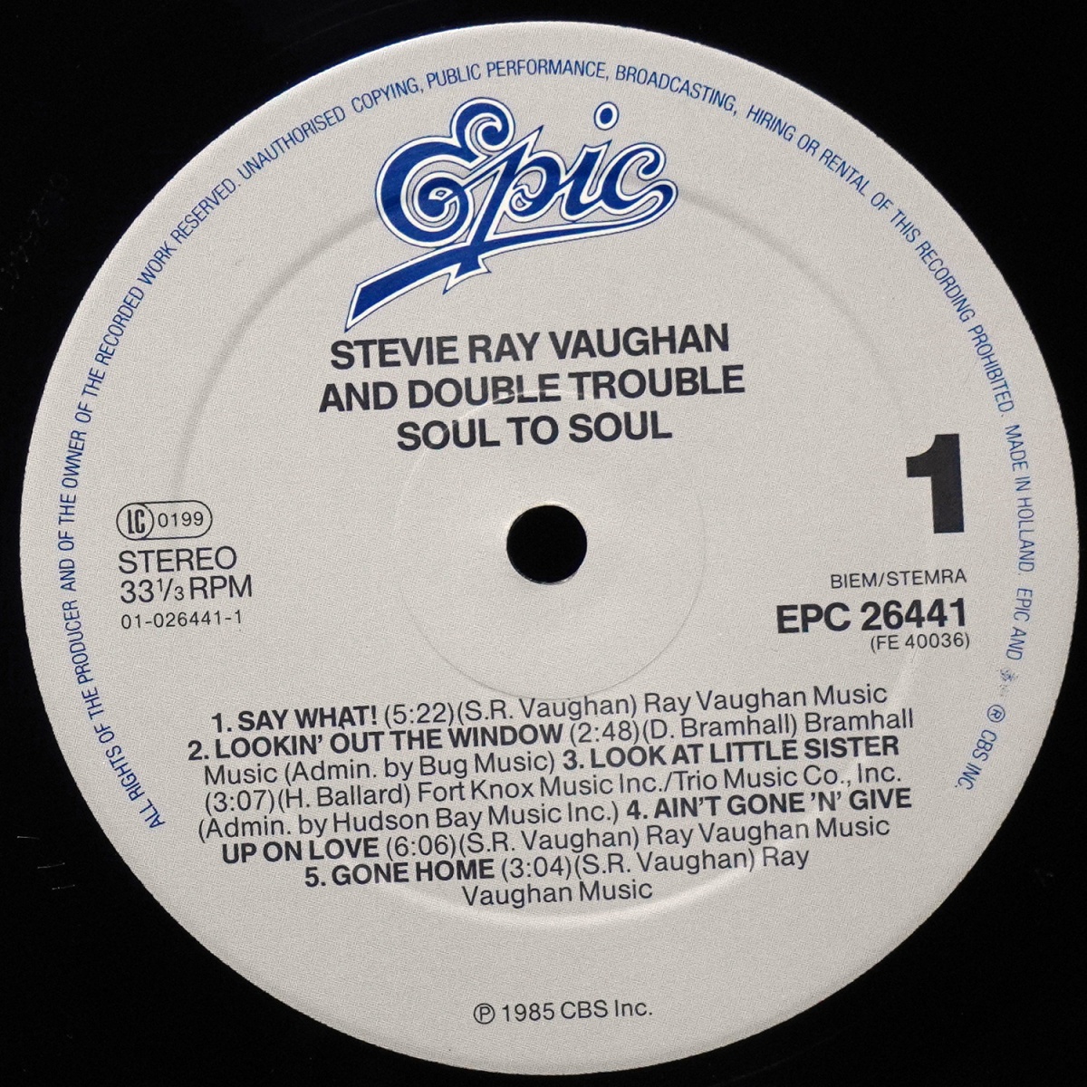 LP Stevie Ray Vaughan And Double Trouble — Soul To Soul фото 3