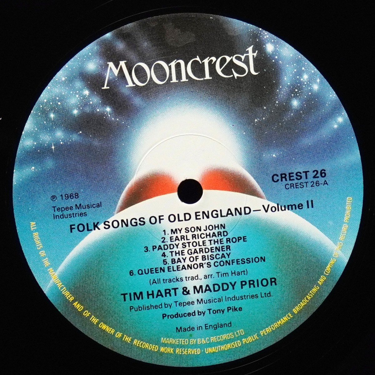 LP Steeleye Span — Steeleye Span's Tim Hart And Maddy Prior Sing Folk Songs Of Old England Vol II фото 2