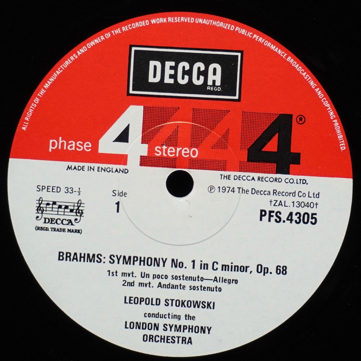 LP Leopold Stokowski — Brahms: First Symphony фото 3