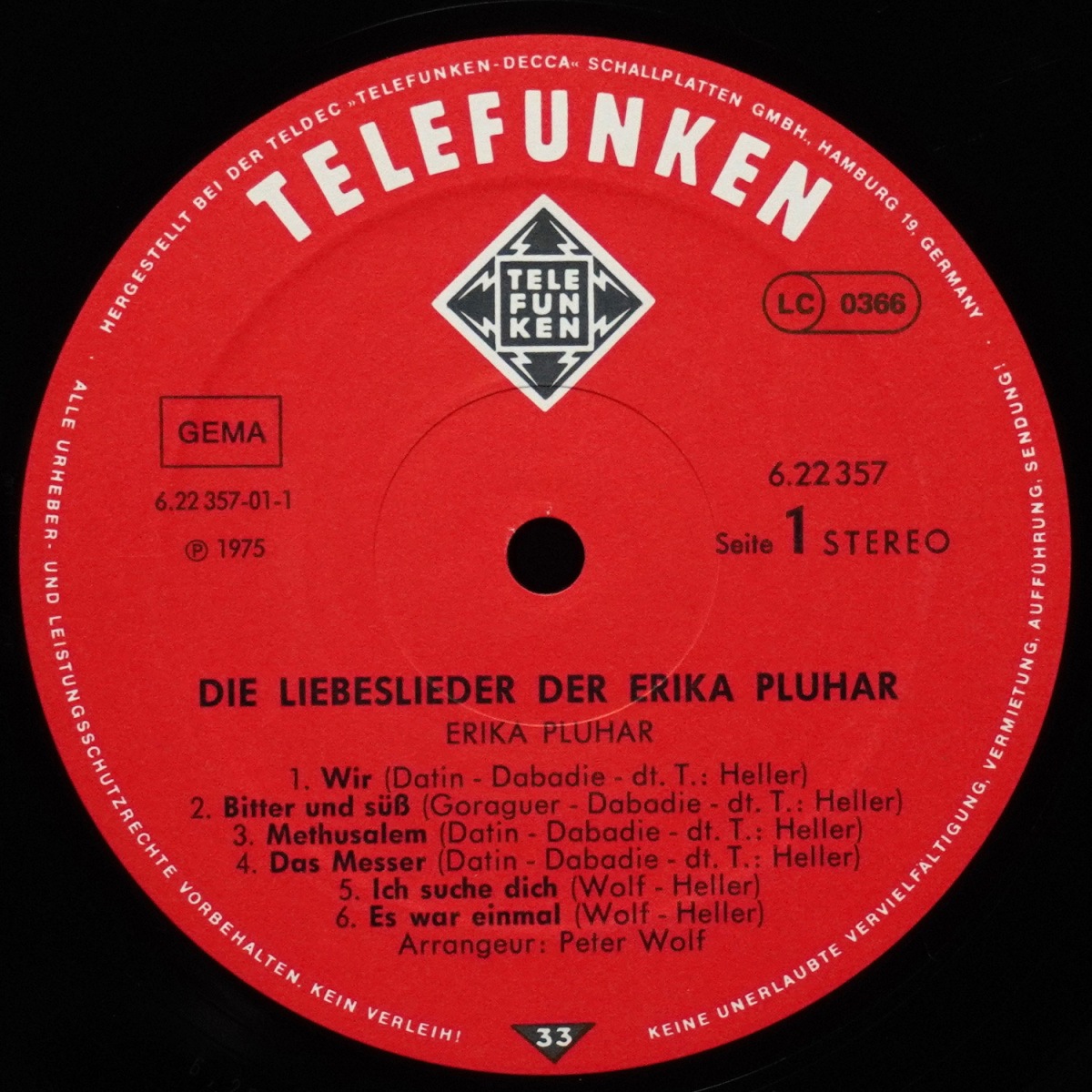 LP Erika Pluhar — Die Liebeslieder Der Erika Pluhar фото 2