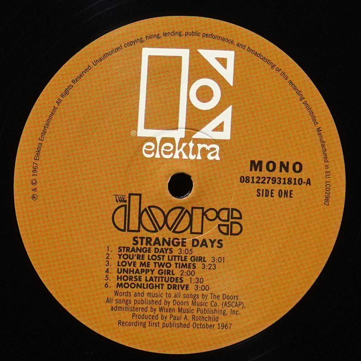 LP Doors — Strange Days (моно) фото 3