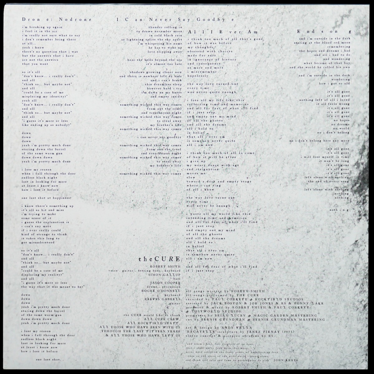 LP Cure — Songs Of A Lost World (цветной винил) фото 3