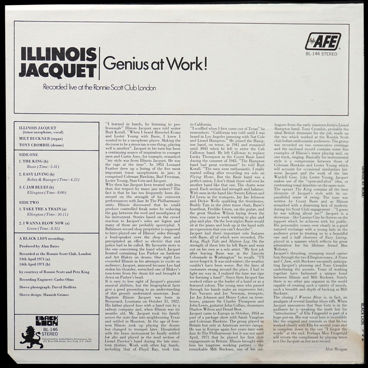 LP Illinois Jacquet — Genius At Work! фото 3
