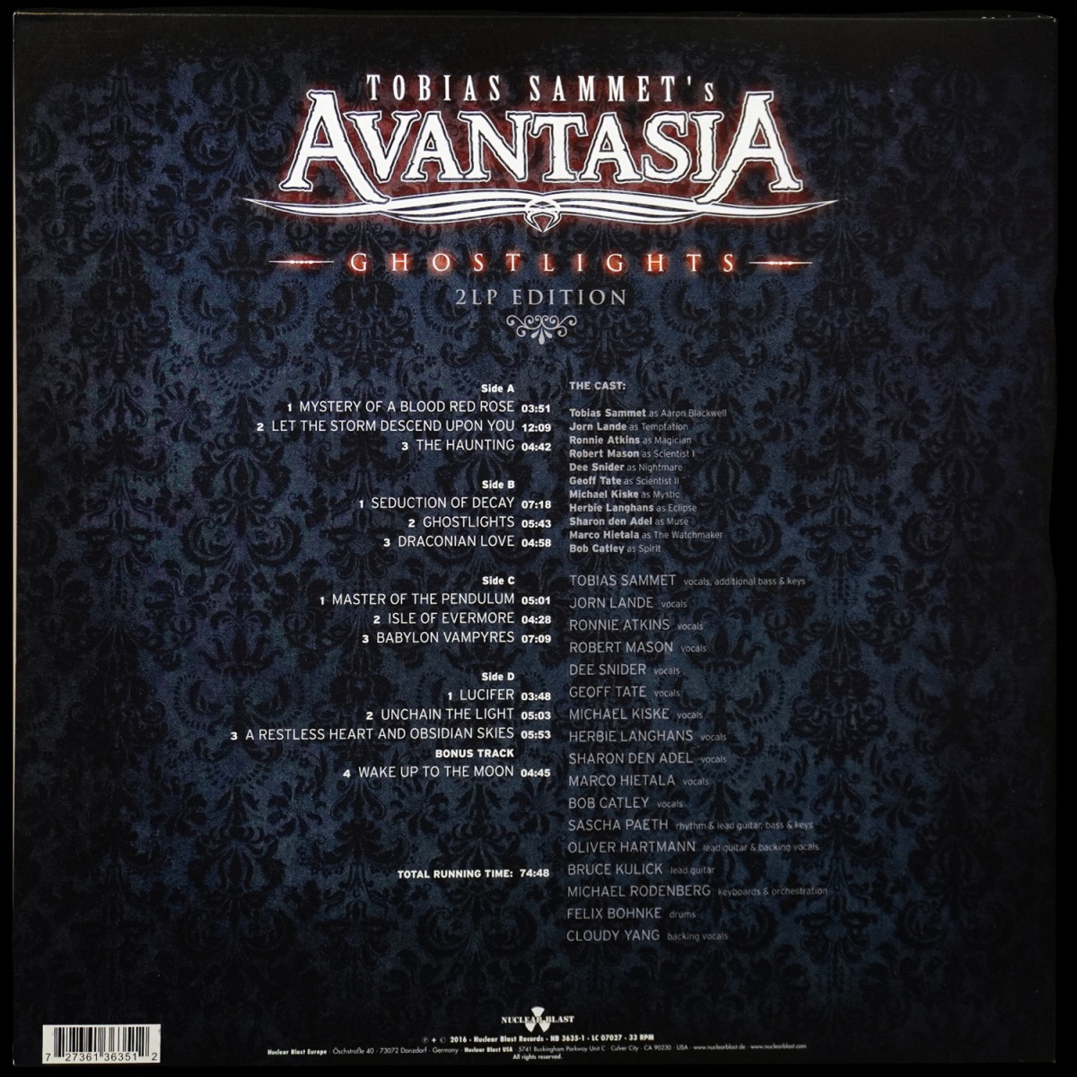LP Tobias Sammet's Avantasia — Ghostlights (2LP, + буклет) фото 3